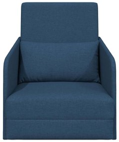 Sofá Cama de Chão 2 em 1 Azul 65x80x83 cm Tecido