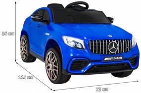 Carro elétrico para Crianças 12V 4x4 Mercedes Benz GLC63S Rodas de EVA, Assento de couro Azul