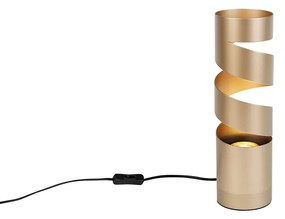 Moderne tafellamp taupe met goud - Stream Moderno