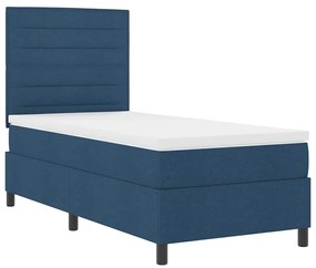 Cama Box com Colchão e Luz LED Azul 100x200 cm em Tecido