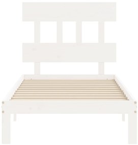 Cama sem colchão 90x200 cm madeira de pinho maciça branco
