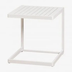 Mesa Auxiliar Para Jardim Quadrada 40x40 Cm Em Alumínio Dulem Gardénia Branco - Sklum