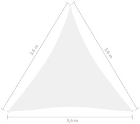 Para-sol vela tecido oxford triangular 3,6x3,6x3,6 m branco