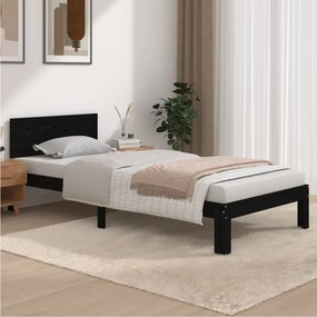 810484 vidaXL Estrutura de cama 90 x 200 cm madeira de pinho maciça preto