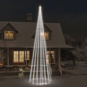 343531 vidaXL Árvore de Natal mastro de bandeira 1134 LEDs 800 cm branco frio