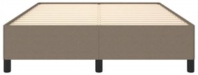 Cama sem colchão 140x200 cm tecido castanho-acinzentado