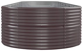 Canteiro elevado jardim 584x140x68 aço revestido a pó castanho