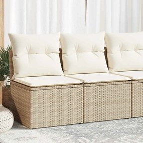 vidaXL 2 pcs conj. sofás p/ jardim c/ almofadões vime PE/acácia bege