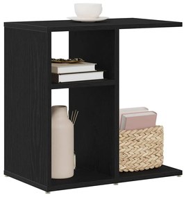 Mesa de Apoio vidaXL Preta em Madeira de Carvalho 50x30x50 cm