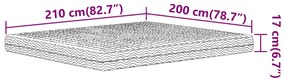 Colchão de espuma 200x210 cm dureza H2 H3 branco