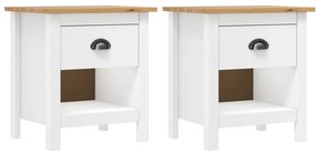 Mesas cabeceira Hill 2 pcs 46x35x49,5cm pinho maciço