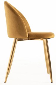 Pack 6 Cadeiras Vint Veludo Golden - Amarelo