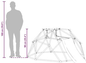 Domo de Escalada com Escorrega para Crianças de 3-10 Anos 247 cm 200 k