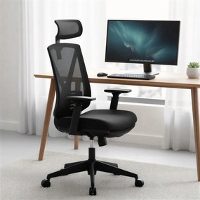 Cadeira de escritório 68,5 x 70 x (116-133) cm regulável em altura em malha respirável preta