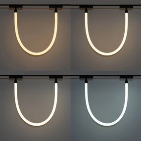 LED Candeeiro Pendente Moderno Branco para Sistema de Trilho Monofásico 8W 3000K - Magnetic Tautau Moderno