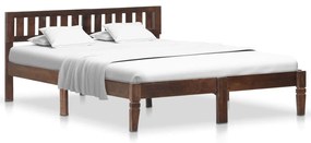 vidaXL Estrutura de cama em madeira de mangueira maciça 140 cm