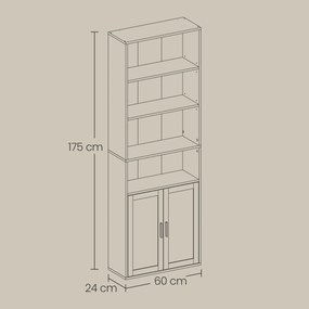 Estante sala com 6 prateleiras 24 x 60 x 175 cm Coleção CUSTOS branca
