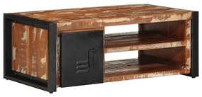 vidaXL Mesa de centro multicor 90x50x36 cm madeira maciça recuperada