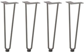 Pernas de grampo para mesa de centro 4 peças Aço natural 42 cm Aço mac