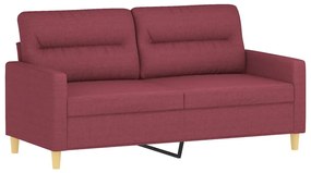 Sofá 2 lug. + almofadas decorativas 140cm tecido vermelho tinto