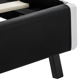 Estrutura de cama com LED 140x200 cm couro artificial preto