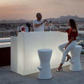 BALCÃO DE BAR COM DUPLA ALTURA JARDIM LED COM LUZ SICILIA 120 LUZ RGB SOLAR + BATERIA RECARREGÁVEL CONTROLO REMOTO  HOTEL, BAR, RESTAURANTE, JARDIM, T