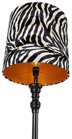 Candeeiro de pé preto abajur zebra design 40cm - CLASSICO Clássico / Antigo