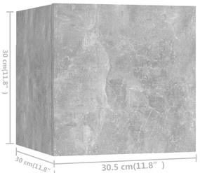 5 pcs conjunto de móveis de TV contraplacado cinzento cimento