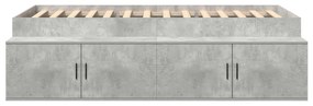 Estrutura de Cama de Armazenamento Cinza Concreto 75x190 cm