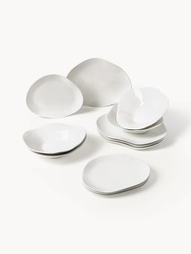Conjunto de loiça em porcelana com forma orgânica Joana, 4 pessoas, conjunto de 12