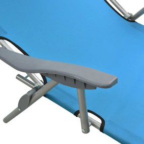 Espreguiçadeira com toldo aço azul