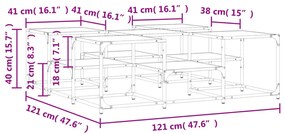 Mesa de centro 121x121x40 cm derivados madeira cinzento sonoma