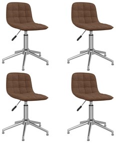 vidaXL Cadeiras de jantar giratórias 4 pcs tecido castanho