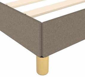 Cama sem colchão 200x200 cm tecido cinzento-acastanhado