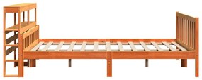 Estrutura cama c/ cabeceira 180x200cm pinho maciço castanho-mel