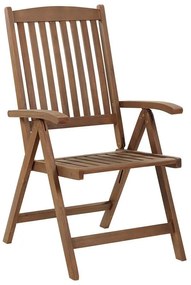 Cadeira de jardim em madeira escura de acácia AMANTEA Beliani