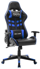 Cadeira de gaming couro artificial preto e azul