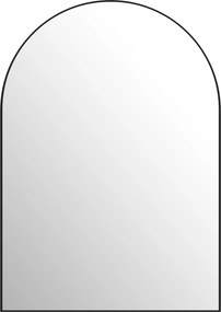 HOMCOM Espelho de banheiro curvo, 50 x 70 cm, espelho de banheiro com moldura de alumínio, espelho decorativo, cozinha, preto | Aosom Portugal