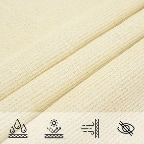 Para-sol estilo vela 160 g/m² 3x6 m PEAD cor creme