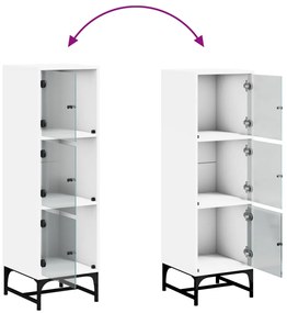 Aparador alto c/ portas de vidro 35x37x120 cm branco