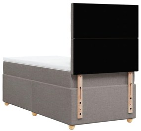 Cama com molas/colchão 90x190 cm tecido castanho-acinzentado