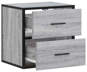 Mesa de cabeceira de parede 40x31x39,5 cm cinzento sonoma
