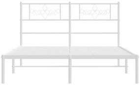 Estrutura de cama com cabeceira 120x200 cm metal branco