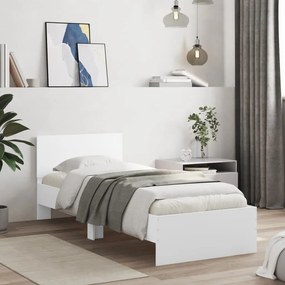 Estrutura cama cabeceira 75x190 cm derivados de madeira branco