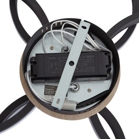 Plafon de madeira com LED regulável em 3 níveis e 4 luzes - Navara