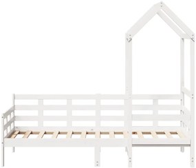 Sofá-cama c/ telhado 90x190 cm madeira de pinho maciça branco