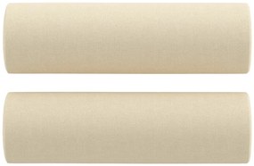 3 pcs conjunto de sofás com almofadas tecido cor creme