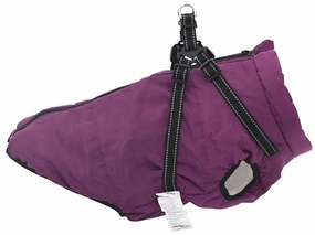 casaco para cães com arnês impermeável reflexivo roxo L44