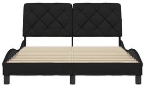 Estrutura de cama sem colchão 120x200 cm tecido preto