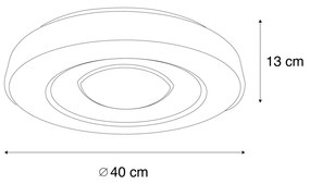 Candeeiro de Teto Preto c/ LED RGBW Dimerizável e Comando - Arco